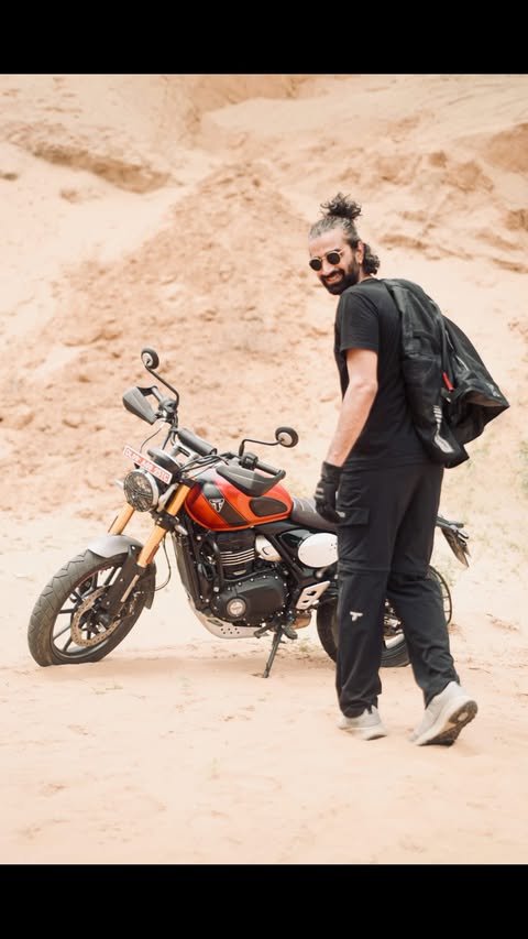 Instagram post by @sulkh for Triumph Motorcycles. Caption reads: Delhi’s noise gets loud. So I got quiet — 30km....