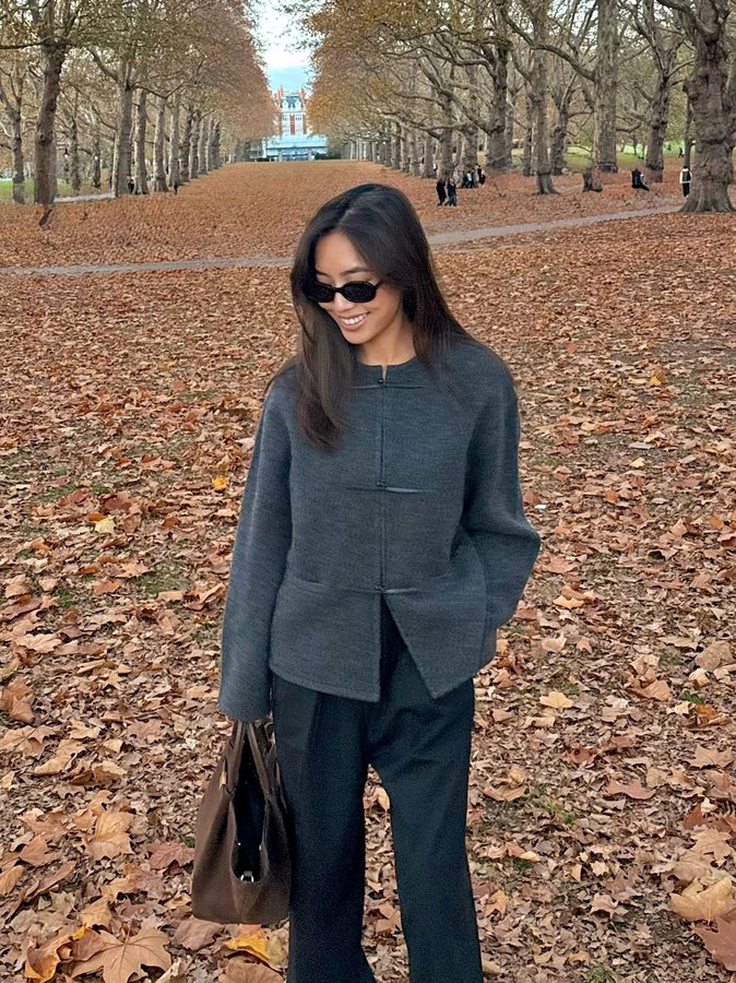 Instagram post by @marthahwin for Jimmy Fairly. Caption reads: Weekend plans: to have no plans ☕️🍁🍂 

#London....