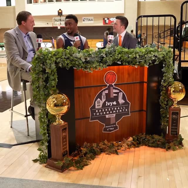 Instagram post by @ivyleague for TIAA. Caption reads: [...] is set for 11 a.m. on @ESPNU. 🌿🏀 @TIAA.