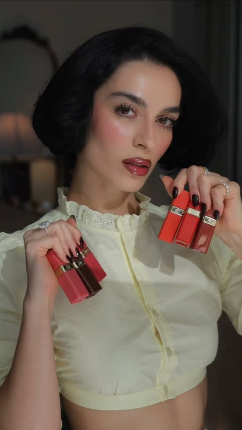 Instagram post by @minazibayi for Dolce&Gabbana Beauty. Caption reads: I only wear tints, everything else is a....