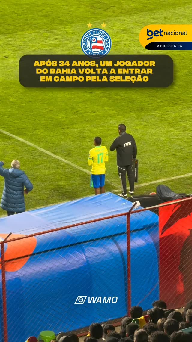 Instagram post by @canalwamo for Betnacional. Caption reads: HISTÓRIA! Jean Lucas entrou em campo e o @ecbahia....