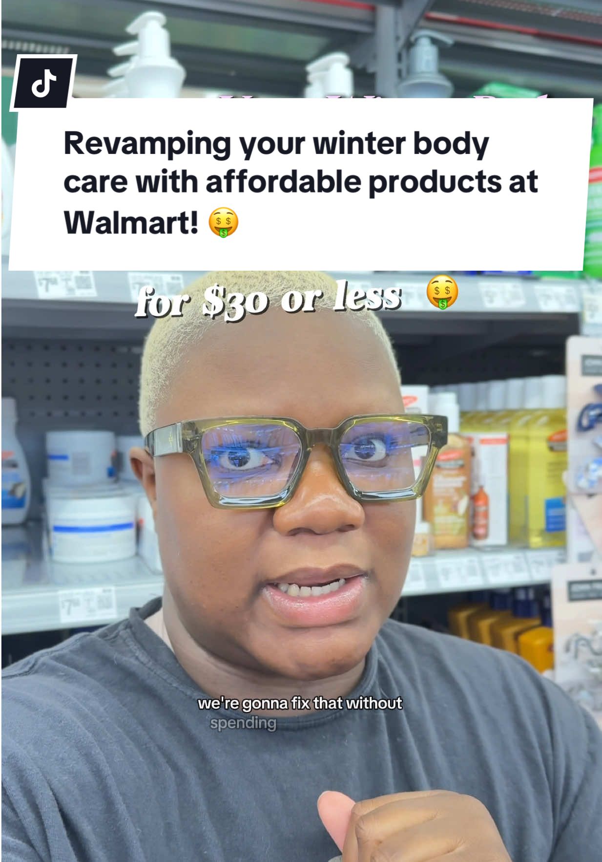 TikTok post by @thenotoriousnef for Aveeno. Caption reads: Incorporating winter body care is a MUST,....
