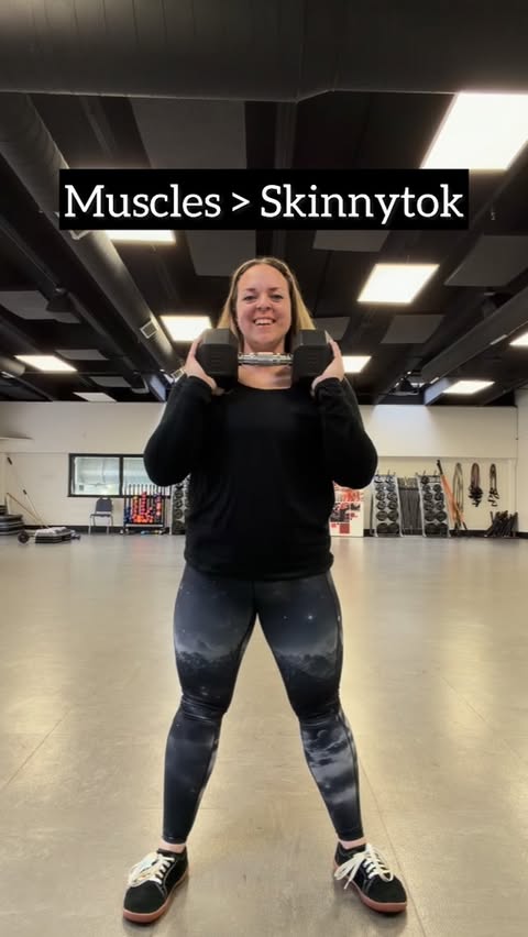 Instagram post by @allisonhanksfitness for Constantly Varied Gear. Caption reads: It’s ok to want to be demure and take up less....