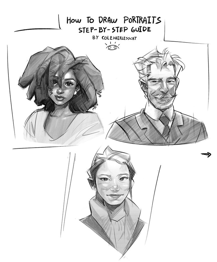 Instagram post by @colehairlesscat for XPPen. Caption reads: Make it exist first, fix it later. 

A portrait....