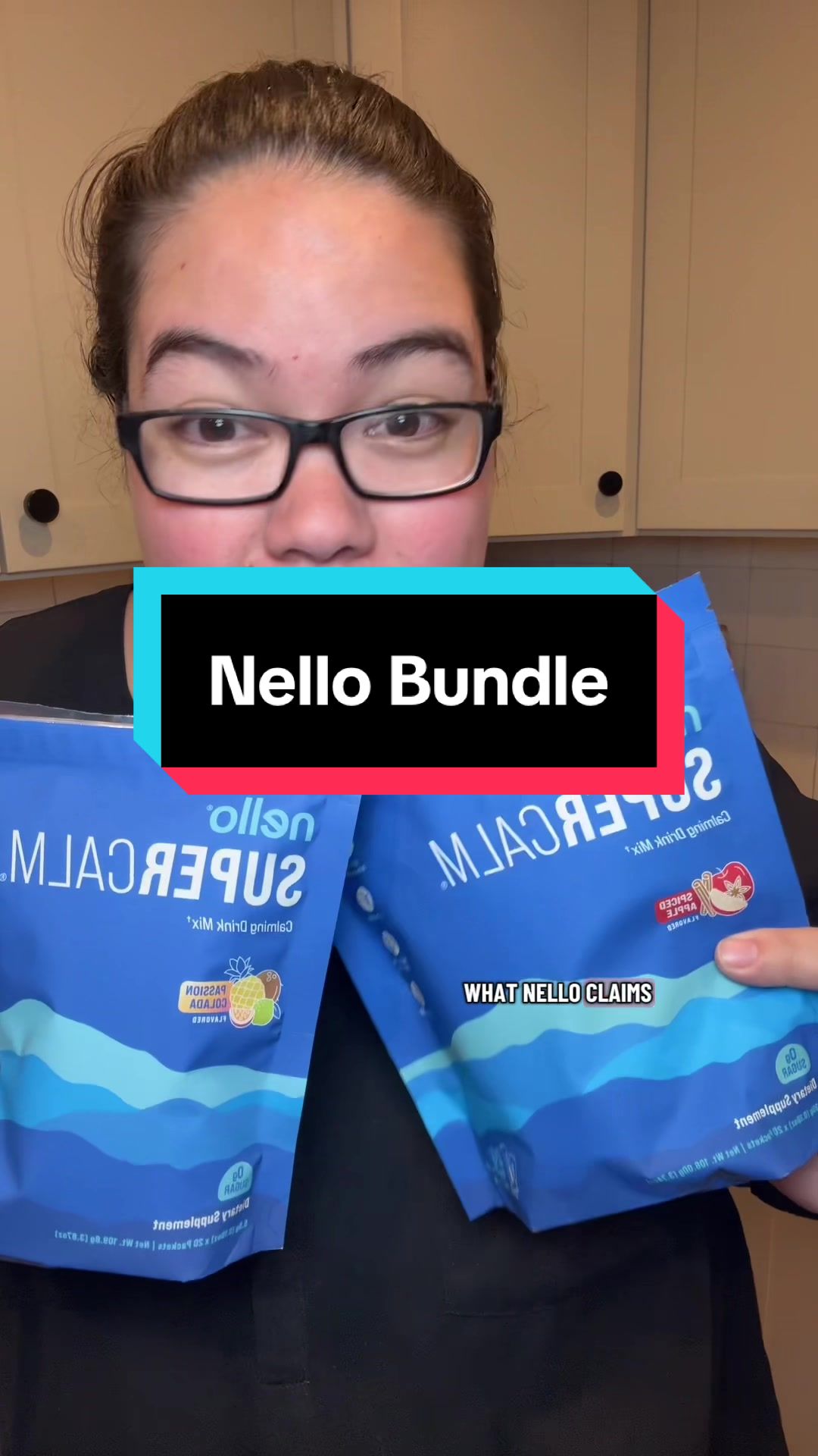 TikTok post by @love2travel543 for drinknello. Caption reads: @Drink Nello is my go to for that calm! #nello....