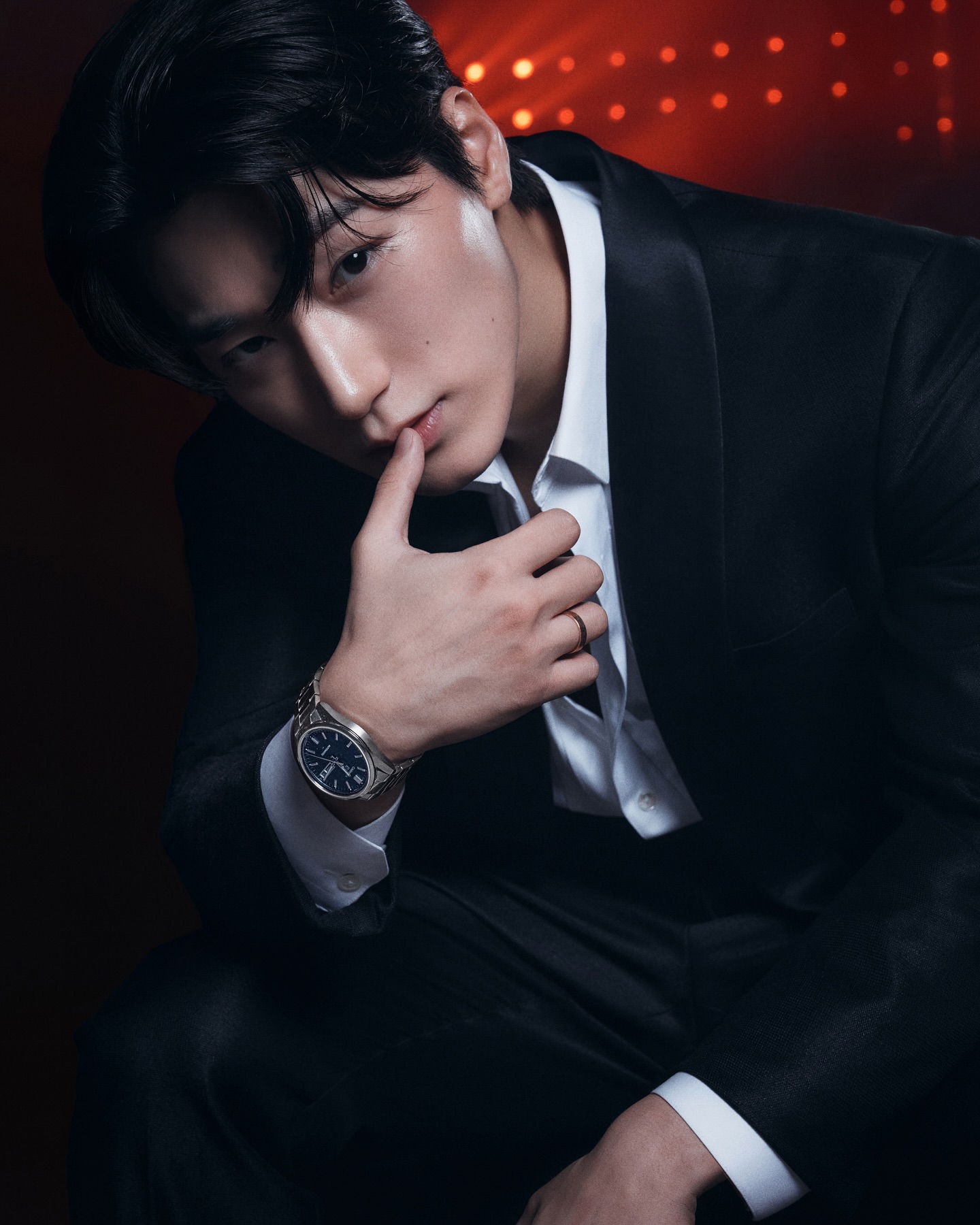 Instagram post by @choi3an for TAG Heuer. Caption reads: All eyes were on San in Seoul, as the K-pop star....
