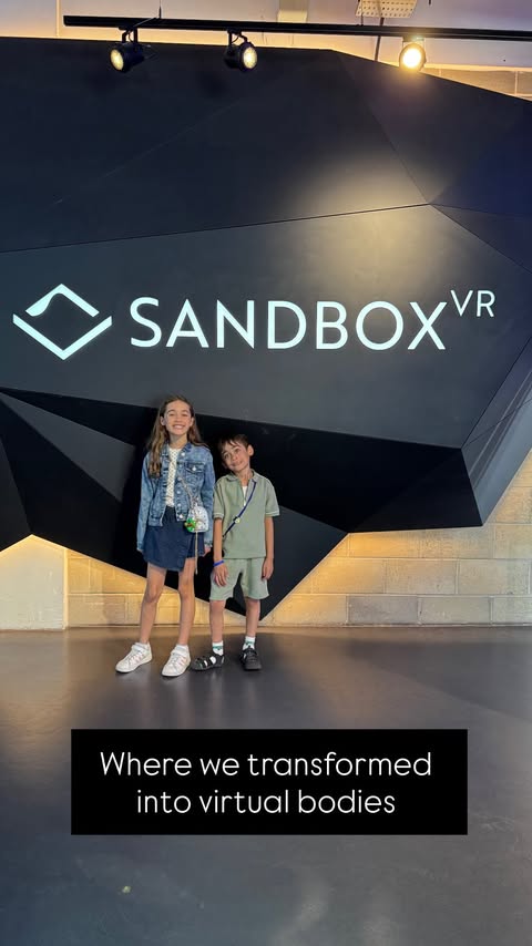 Instagram post by @mothergoodadventures for Sandbox VR. Caption reads: [...] on your team when you go! 🙋🏻‍♀️ 📍....