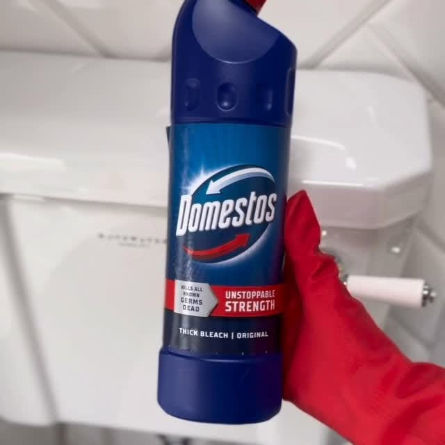Instagram post by @sparkle_with_grace_ for Domestos. Caption reads: Spotted the bold blue Domestos bus the other day....