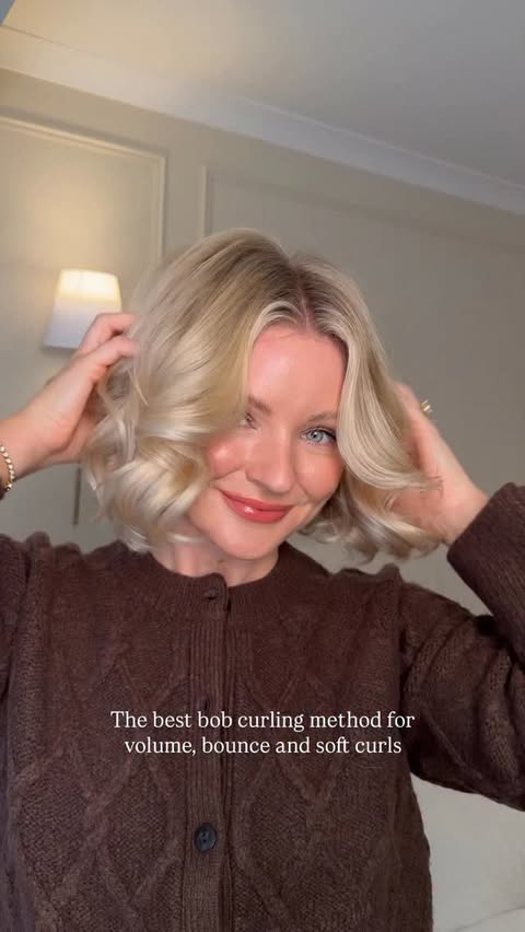 Instagram post by @laura.byrnes for ghd hair. Caption reads: This is the curl method for the short hair girls....