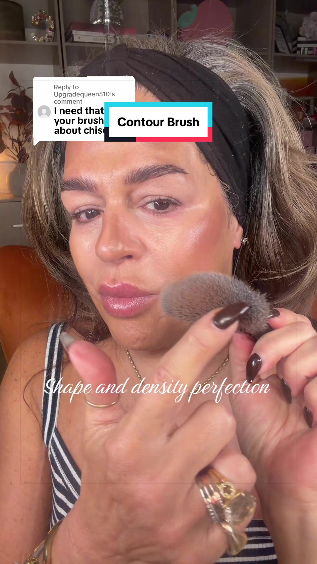 TikTok post by @seaswan6 for BK Beauty. Caption reads: [...] nothing chisels like the @BK Beauty Brushes....