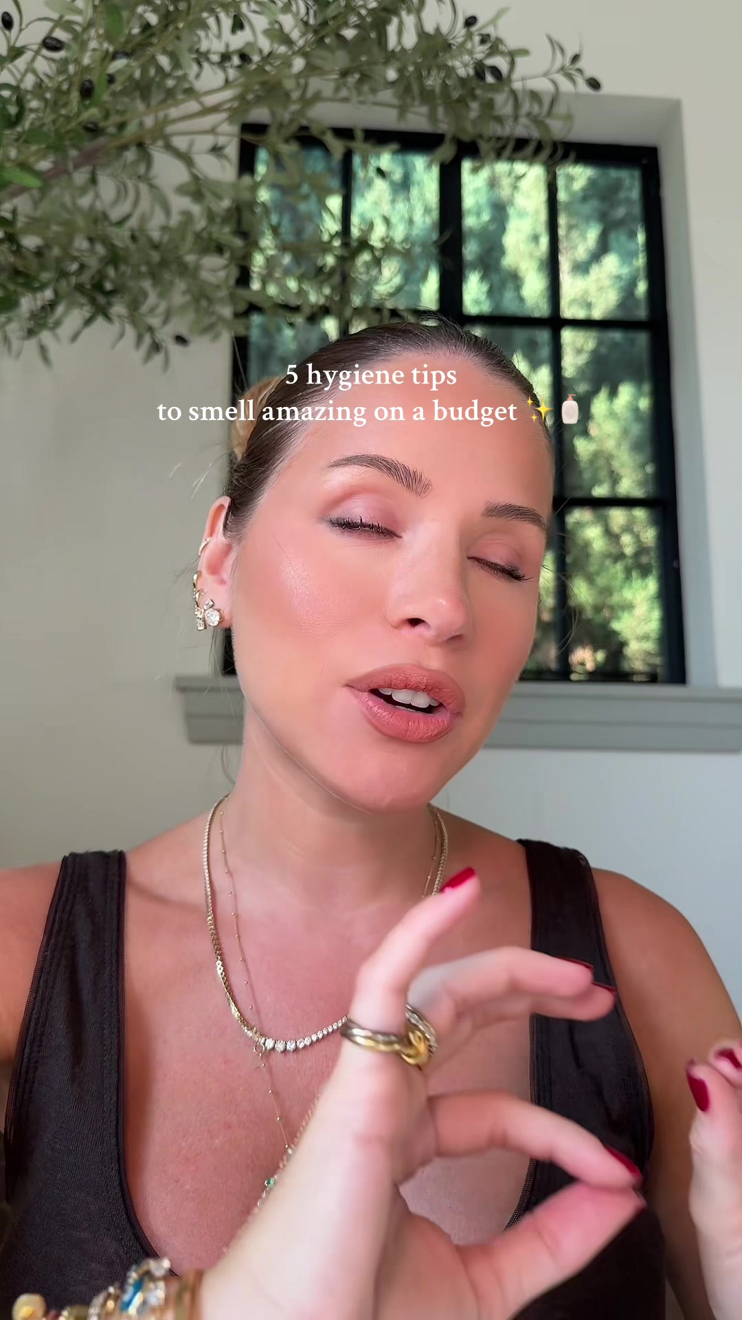 TikTok post by @anastazia for Athena Club. Caption reads: [...] to smell amazing on a budget with @Athena....