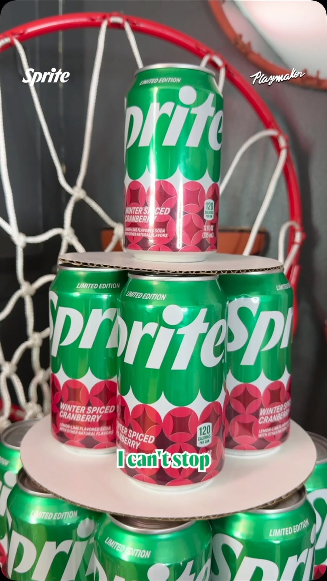Instagram post by @motivatedbymylan for Playmaker. Caption reads: A wreath full of flavor! Celebrate w/ @Sprite....