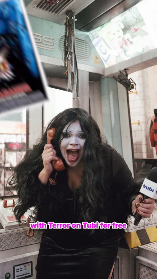 Instagram post by @tiffbaira for Tubi. Caption reads: Leave the terror out of your dating life and....