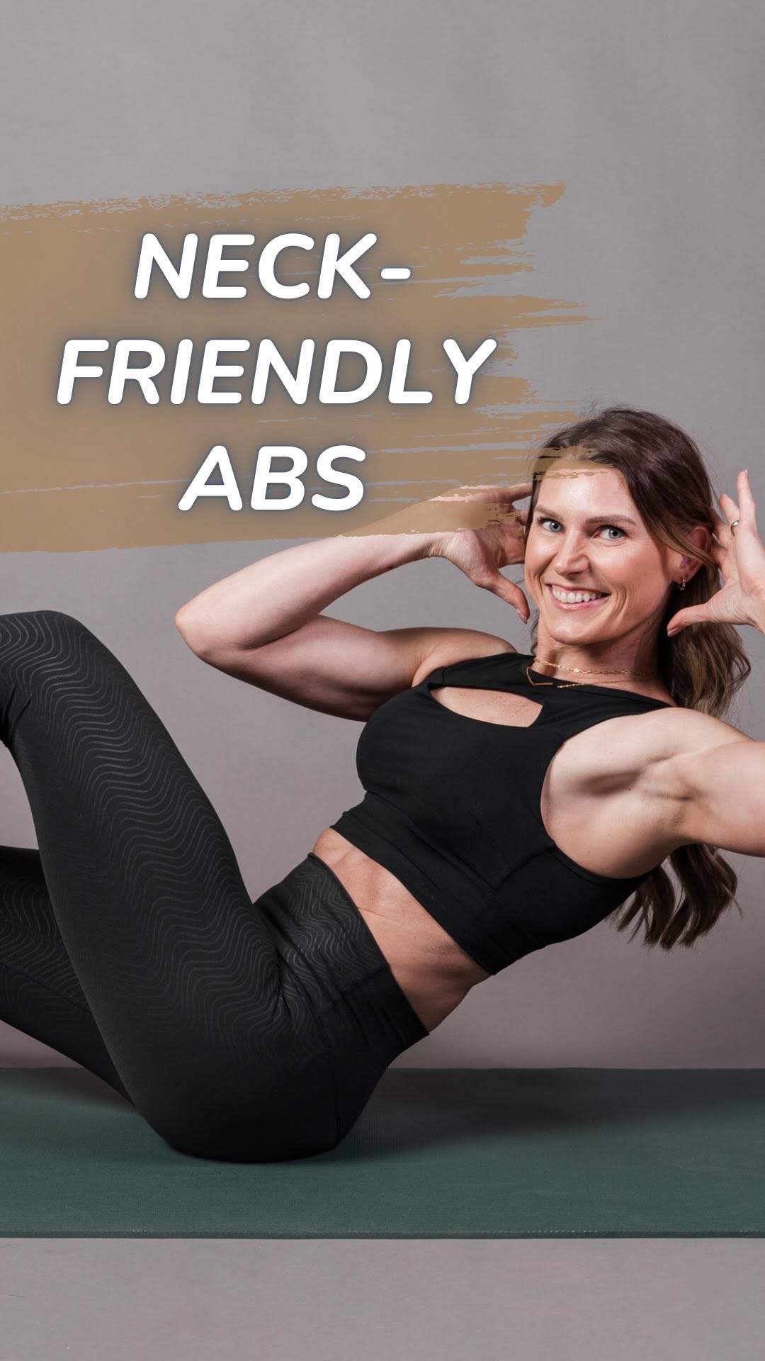 Instagram post by @fitfionaj for Senita Athletics. Caption reads: If you have neck pain when doing ab work on the....