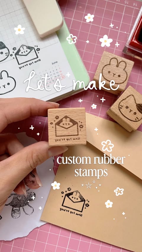 Instagram post by @cherryrabbitshop for Xtool. Caption reads: [...] stamps with me ⋆⭒˚.⋆ at home using my xTool....
