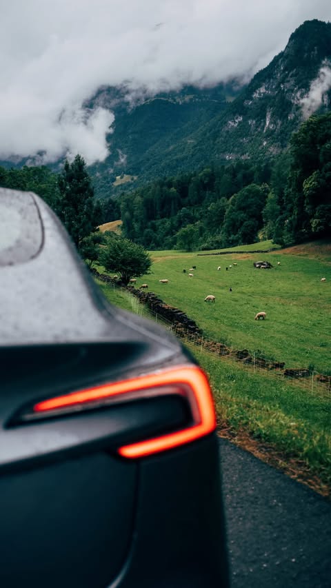 Instagram post by @bokehm0n for Tesla. Caption reads: [...] travelling by EV has become. Thanks to....