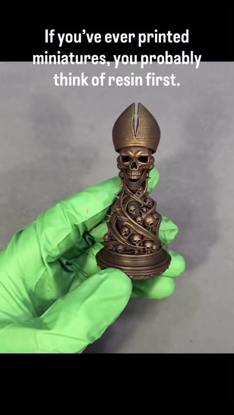 Instagram post by @tsevetar for Bambu Lab. Caption reads: [...] and miniatures with the help of my Bambu Lab....