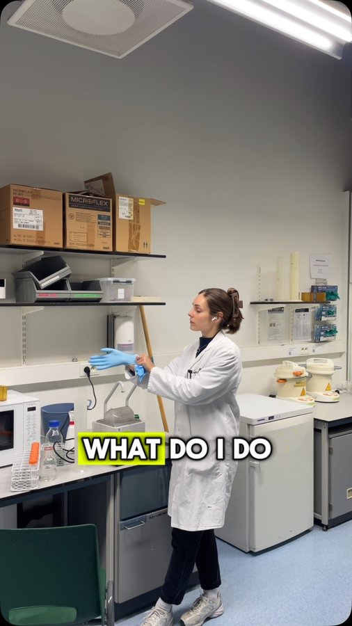 Instagram post by @elina_in_science for Unriddle. Caption reads: As a Lab Technician, my main responsibility is to....