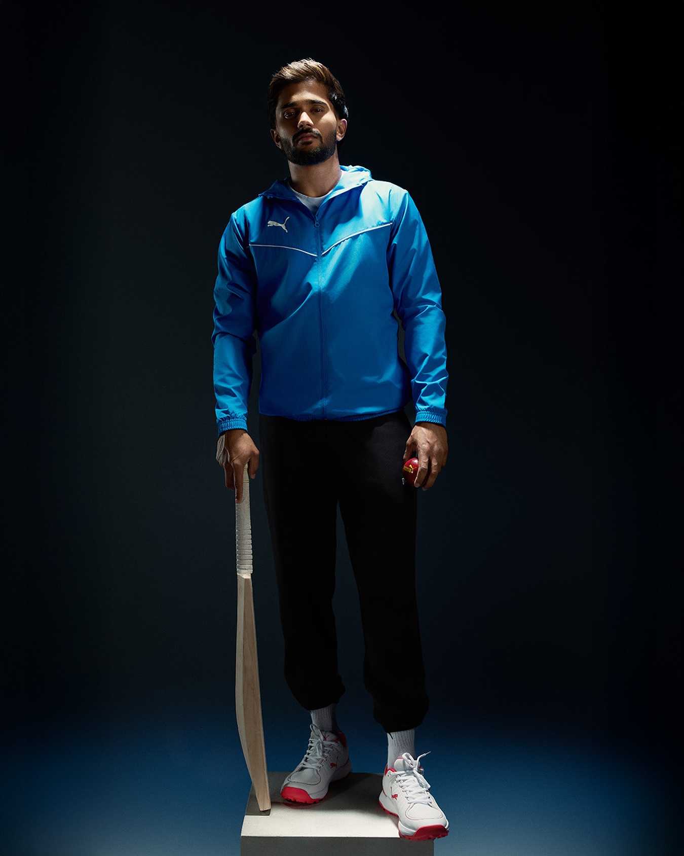Instagram post by @nitishkumarreddy for PUMA India. Caption reads: Built for the big stage. REDDY for some red ball....