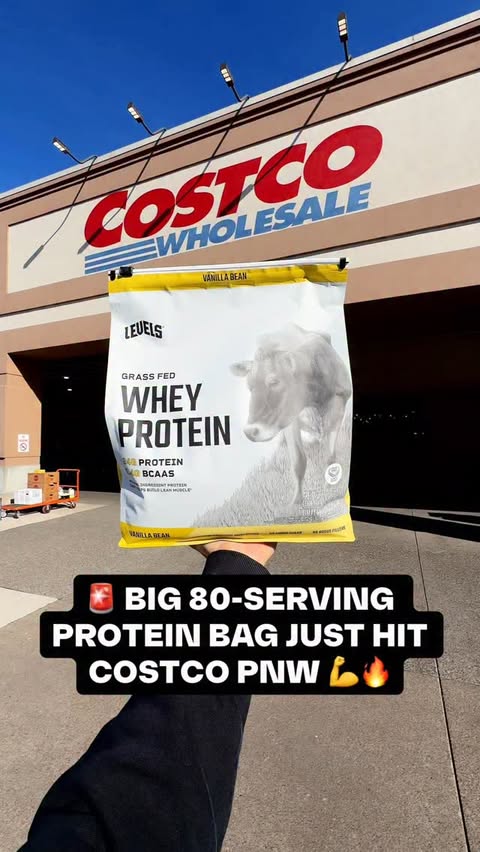 Instagram post by @costcodeals for Levels Protein. Caption reads: [...] the PNW to buy now on Costco.com!🔥....