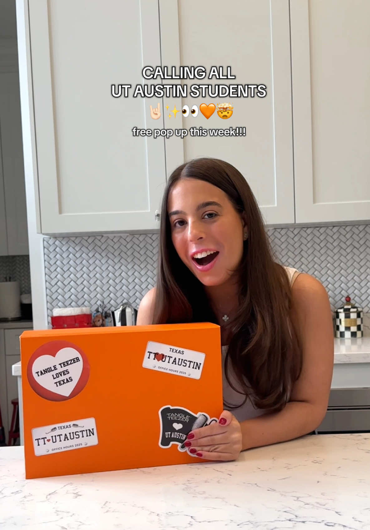 TikTok post by @sheshortsweet for Tangle Teezer. Caption reads: @Tangle Teezer US is headed to UT....