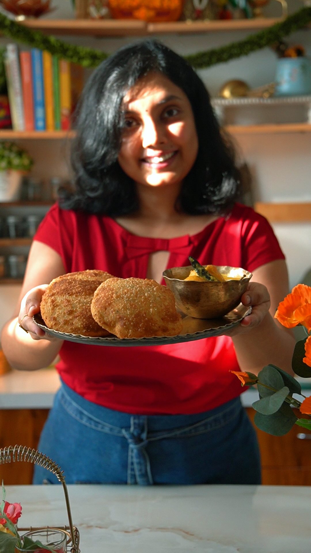 Instagram post by @feashts for Fortune Foods. Caption reads: Radhaballavi 

Soft, spiced, and perfectly crisp,....