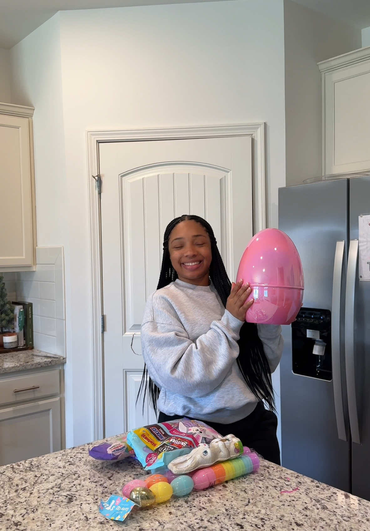 TikTok post by @nicole.branbran for Family Dollar. Caption reads: #ad Preparing for Easter has never been easier or....