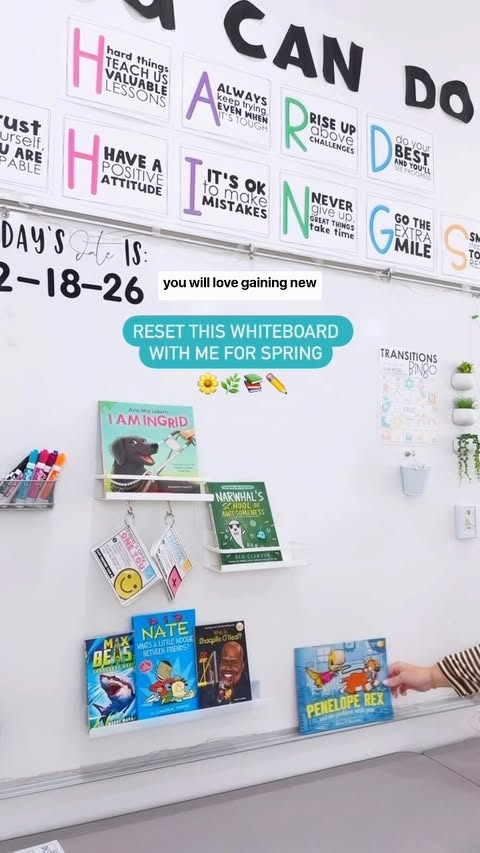 Instagram post by @teachcreatemotivate for Scholastic. Caption reads: [...] classroom library 😍👏🏼 + remember....