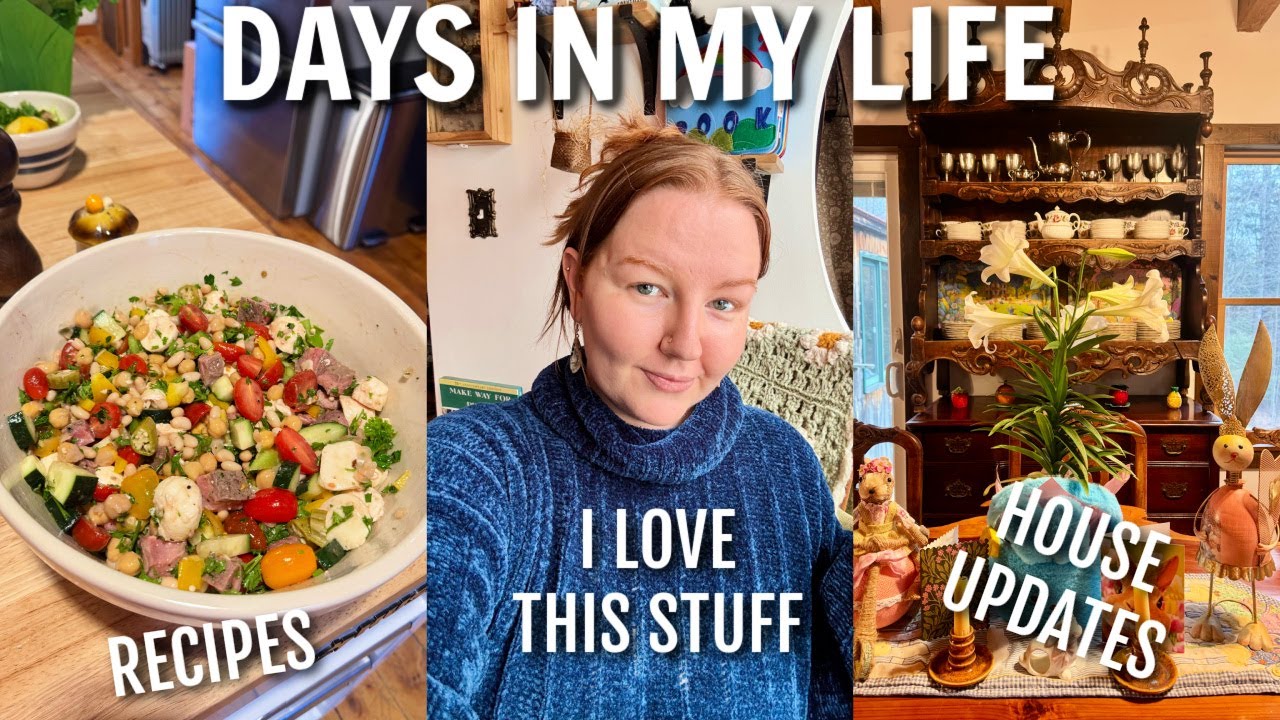 YouTube post by @meghanhughes for Garnet Hill. Caption reads: VLOG | a slow vermont spring, thrift haul, i love....