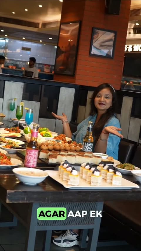 Instagram post by @deeksha.gupta.9693 for Barbeque Nation. Caption reads: [...] time... aur kya chahiye? 🍽️✨ Barbeque....
