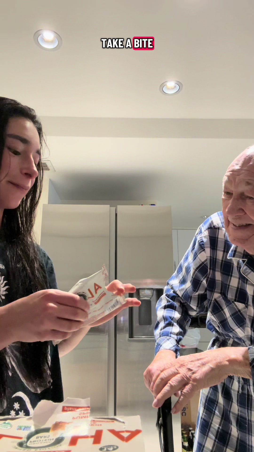 TikTok post by @graceabrams_ for ALOHA. Caption reads: @ALOHA Protein in my veins foreal , papa [...].