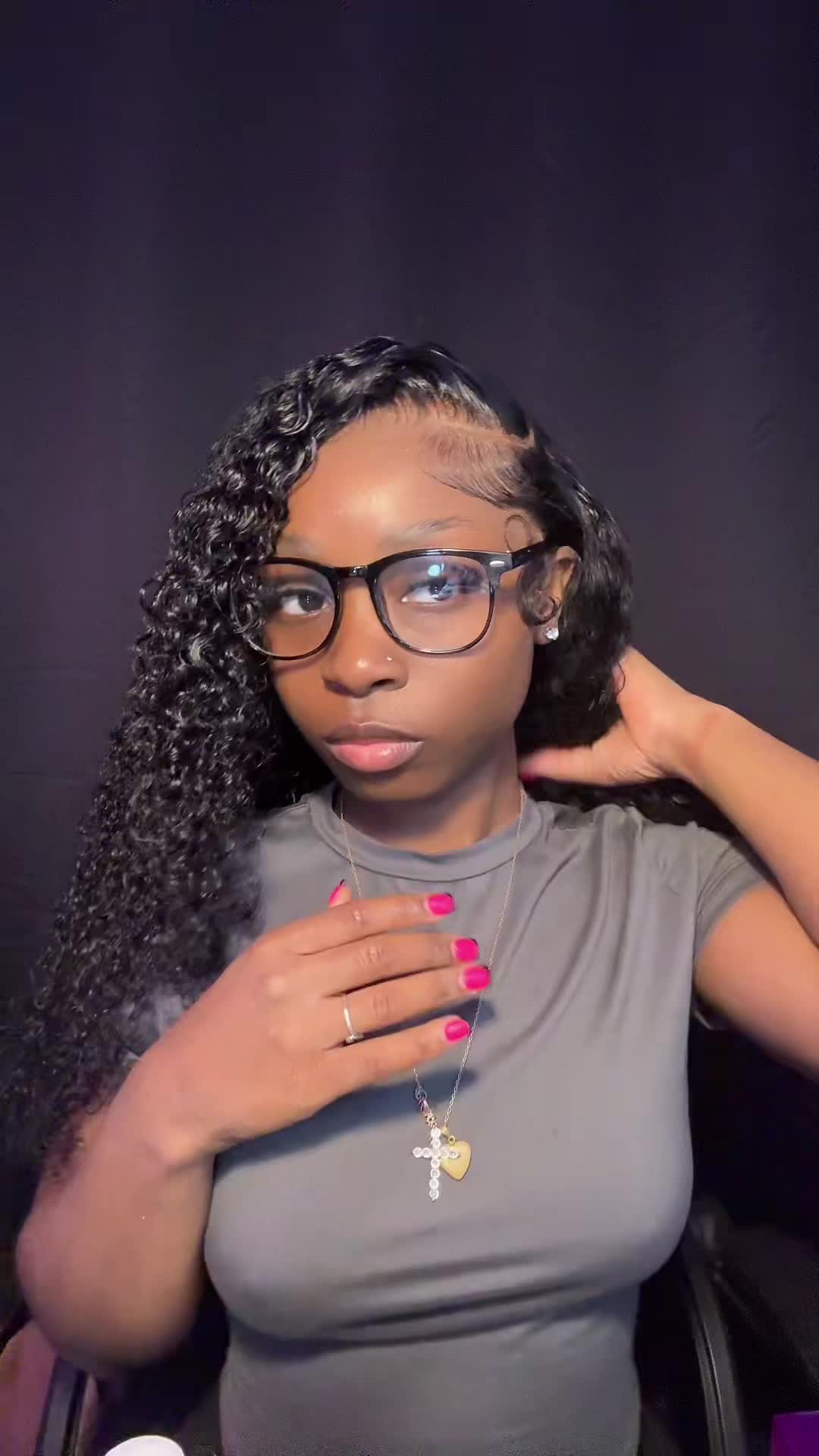 TikTok post by an influencer for Beluck Hair. Caption reads: Hair from @Beluck Hair 💕 #only1ebonyy #beluckhair....