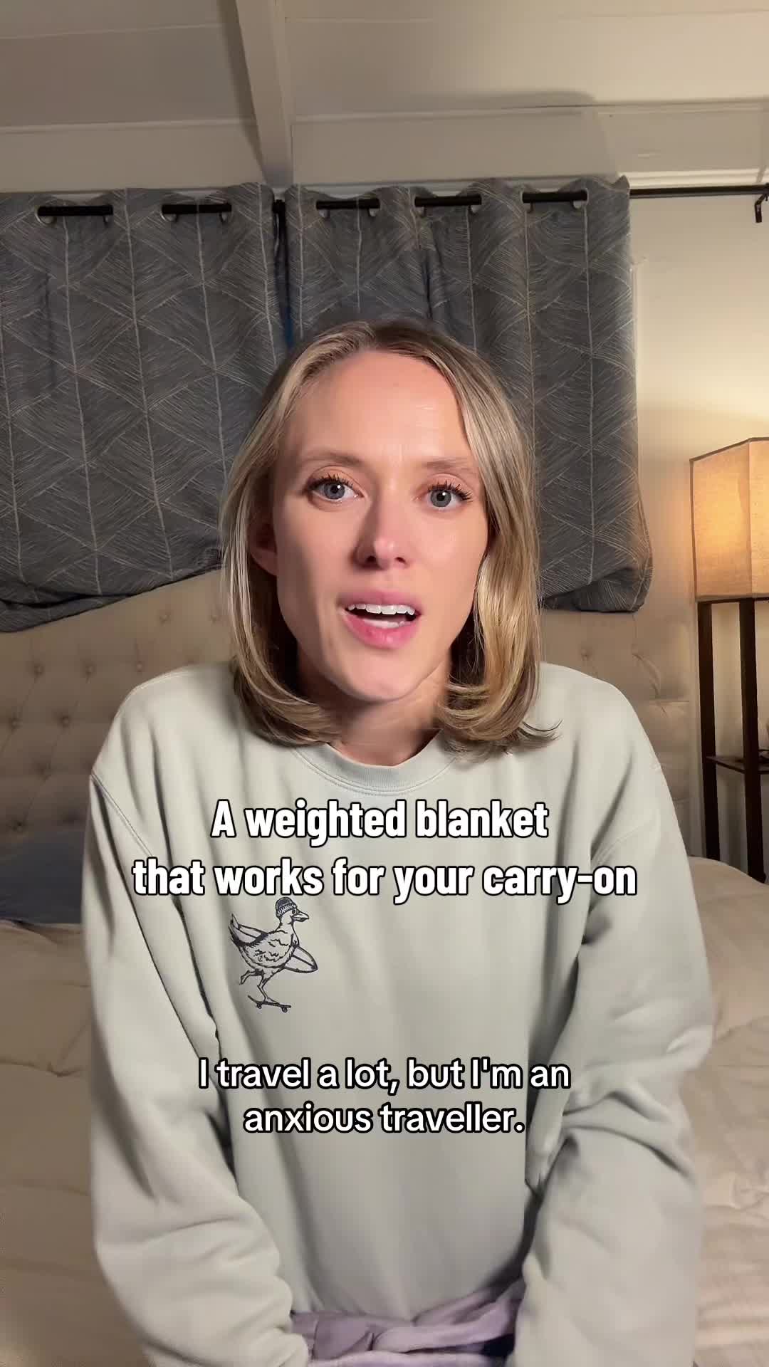 TikTok post by @morgan_alyssa_ for nodpod. Caption reads: [...] better when I’m not in my own bed! @Nodpod....