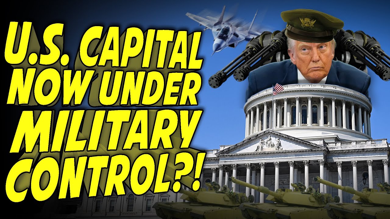YouTube post by @InternetTodayTV for Bloomberg. Caption reads: Trump Seizes Control of D.C. & Threatens Military....