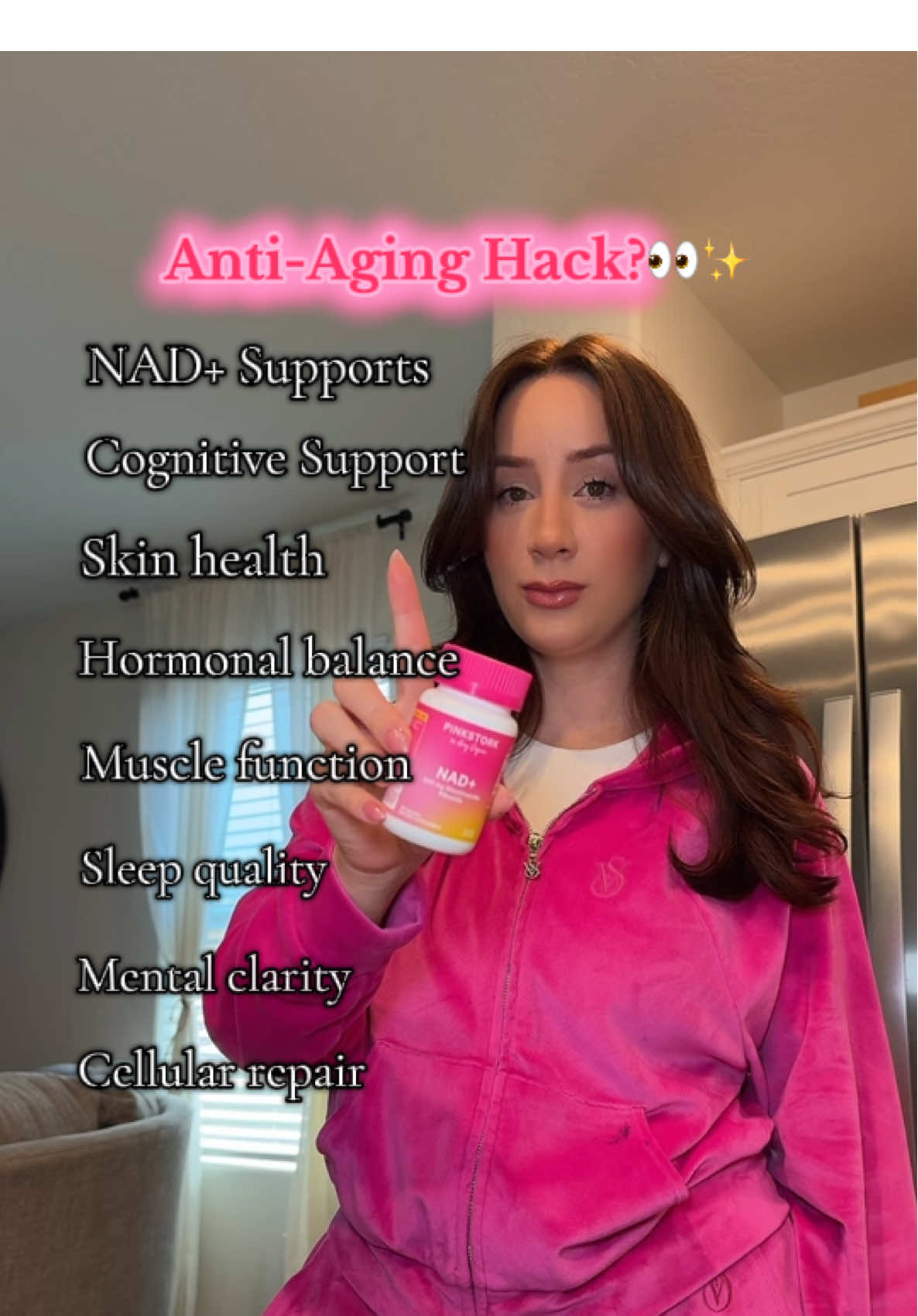 TikTok post by @theerealmc67 for Pink Stork. Caption reads: [...] of their NAD+ after the age of 30?‼️ Pink....