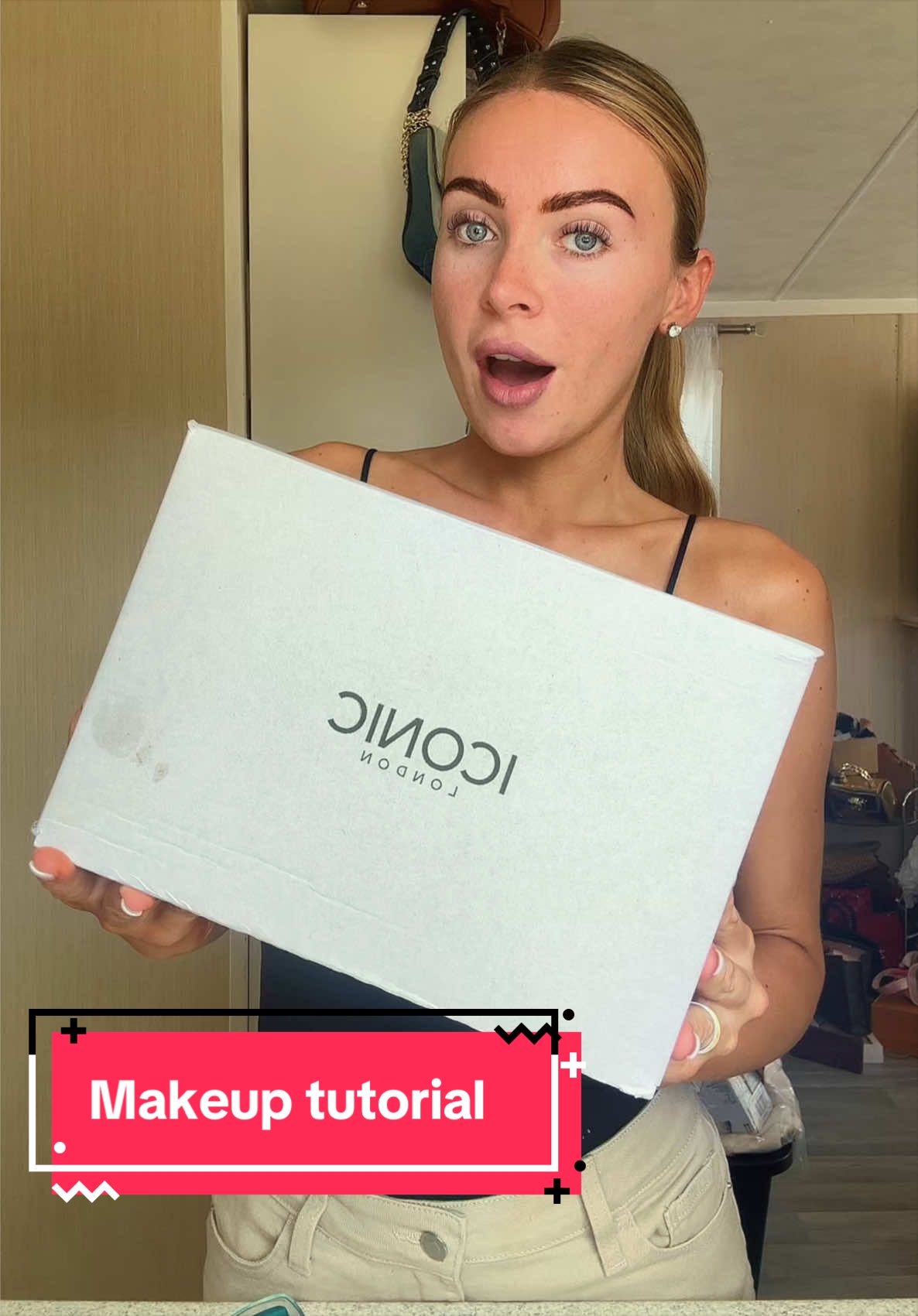 TikTok post by @1izzymac for Peaches & Cream. Caption reads: [...] @No7 @medicube UK @nyxcosmetics_uk @Peaches....