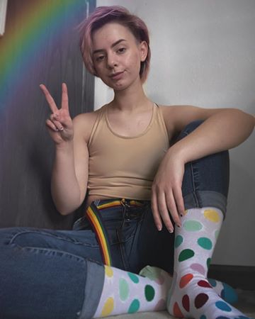 Instagram post by @genderlessplant for Happy Socks. Caption reads: June is arriving soon so obviously my gay ass is....