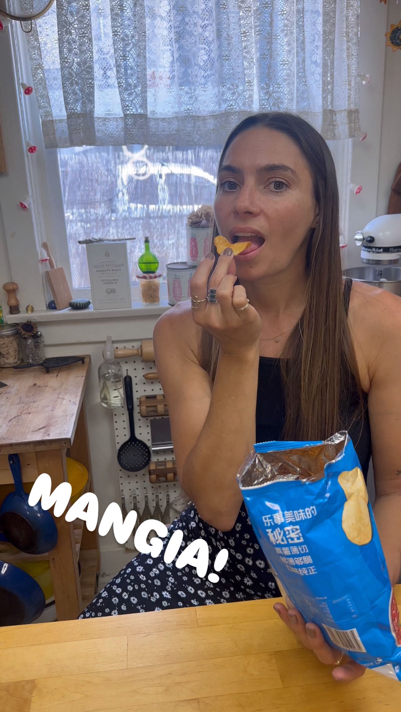 Instagram post by @buonapastaclub for Lay's. Caption reads: MANGIA! My new series where we taste some fun....