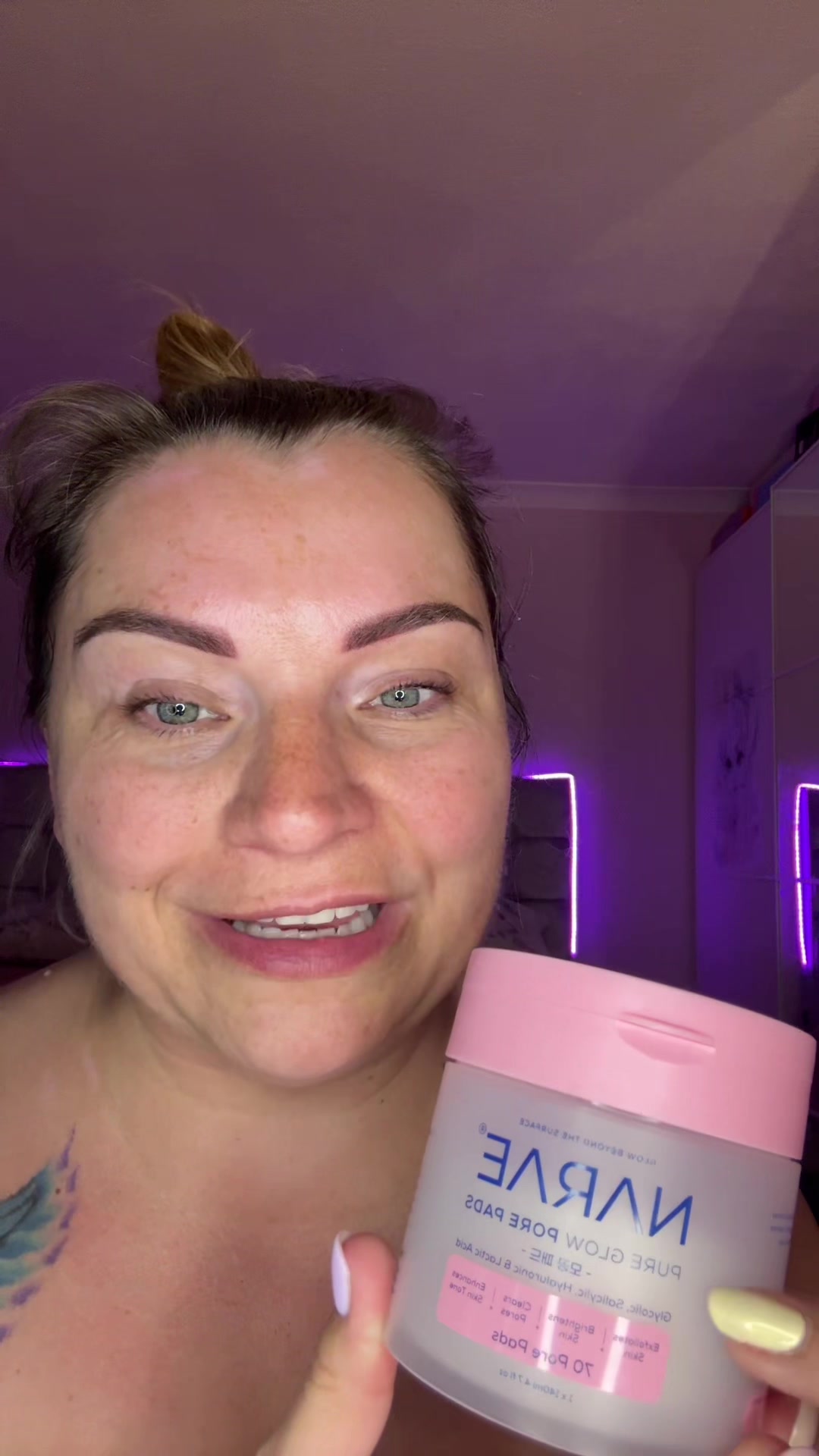 TikTok post by @aniaover40s for Narae. Caption reads: [...] you ever tried those pure glow pads from....