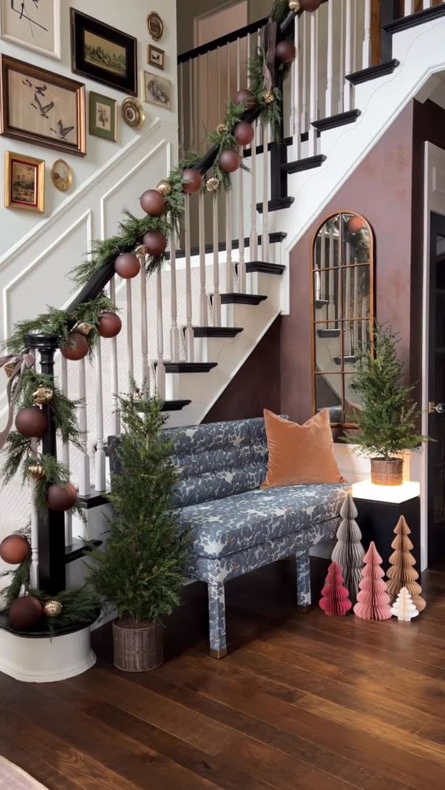Instagram post by @haneens_haven for CG Hunter. Caption reads: Holiday foyer, with help from @cghunterhome! #ad....