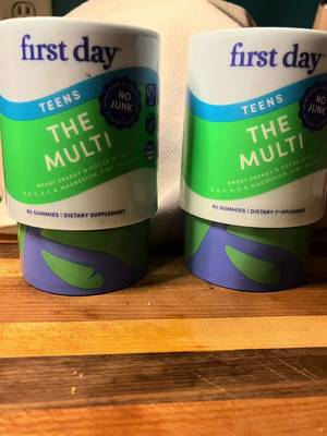TikTok post by @tinagostlin for First Day. Caption reads: First Day Teen Multivitamins • teen multivitamins....