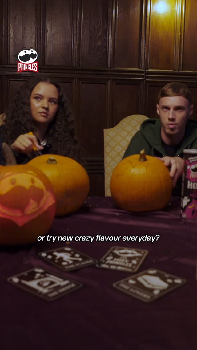 Instagram post by @colepalmer10 for Pringles. Caption reads: Happy Halloween @pringles.uk 🤝 🎃 Get the....