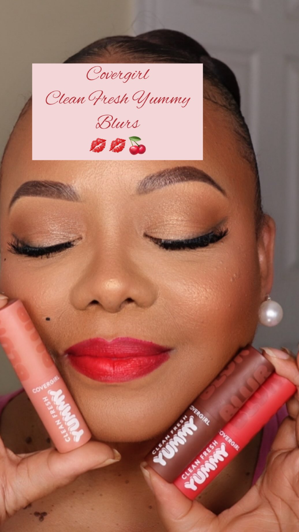 Instagram post by @chilly51 for Covergirl. Caption reads: 💋Whether you’re going for a Bold Red Lip or a....