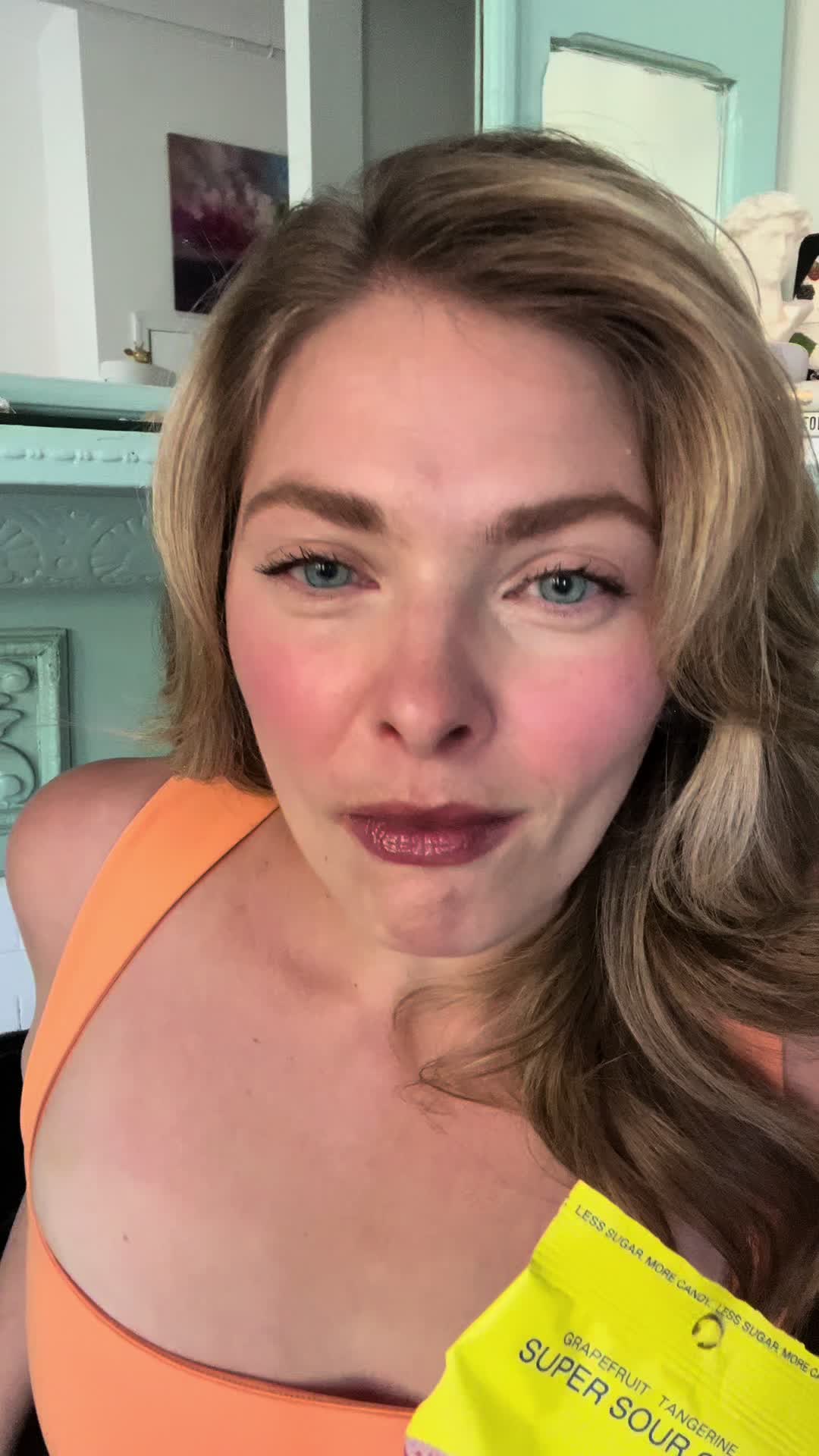 TikTok post by @angelariihiluoma for BEHAVE. Caption reads: @BEHAVE Candy sent me some samples 🍬  So sour, so....