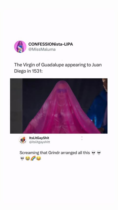 Instagram post by @gayzblike for Grindr. Caption reads: @Grindr getting Madonna performing Confessions....
