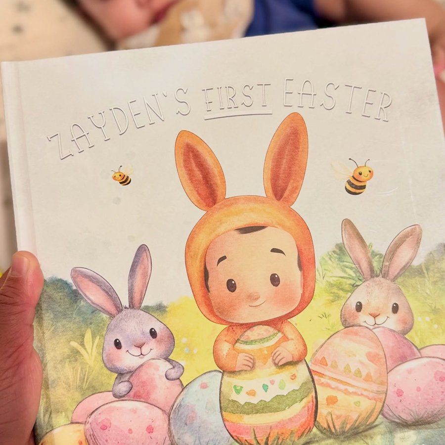 Instagram post by an influencer for MyStoryTale Books. Caption reads: [...] Easter [AD/Gifted] Thank @mystorytalebooks....