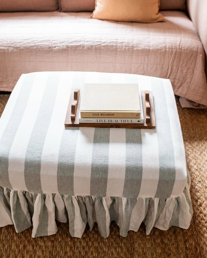 Instagram post by @genevavanderzeil for Fiskars. Caption reads: 🚨 DON’T THROW AWAY YOUR OLD OTTOMAN… Make a....