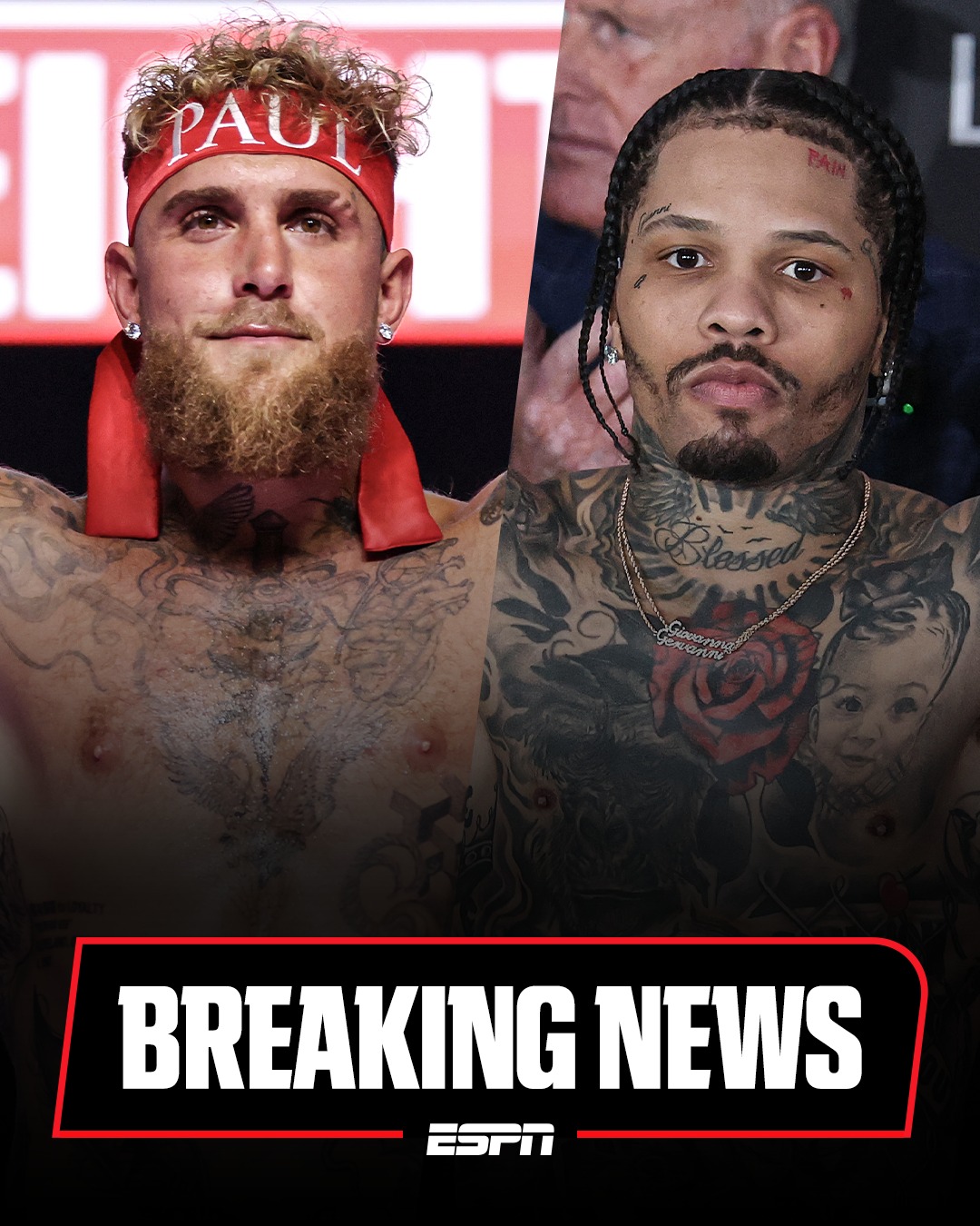 Instagram post by @andreashale for ESPN. Caption reads: Breaking: Jake Paul is set to face Gervonta "Tank"....
