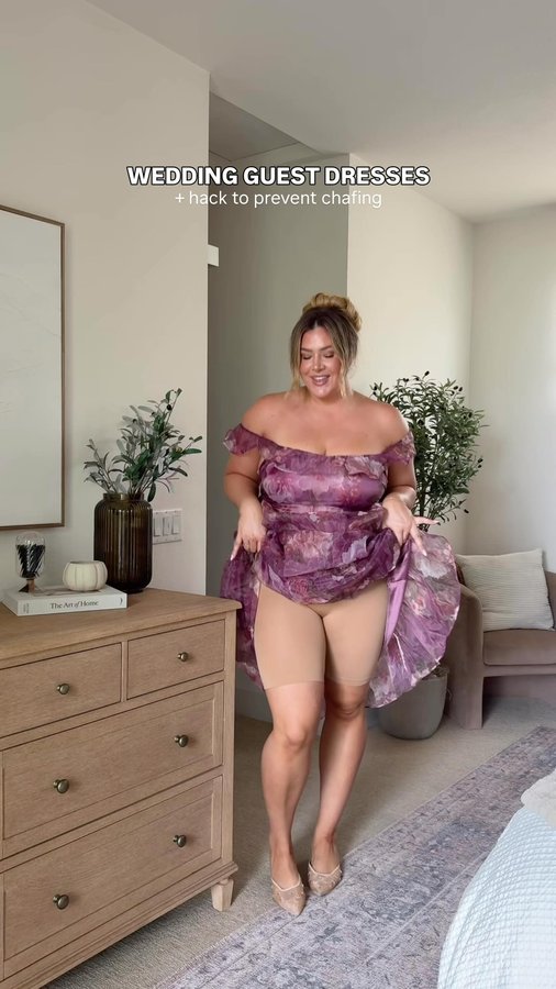 Instagram post by @vanezznezz for Shapermint. Caption reads: which dress did you like better? 1 or 2? 🤭 lmk....