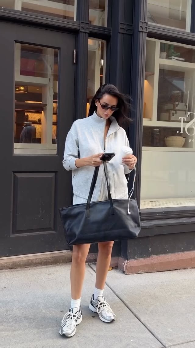 Instagram post by @deanaduka for Varley. Caption reads: all about easy, on-the-go dressing in @varley . .....